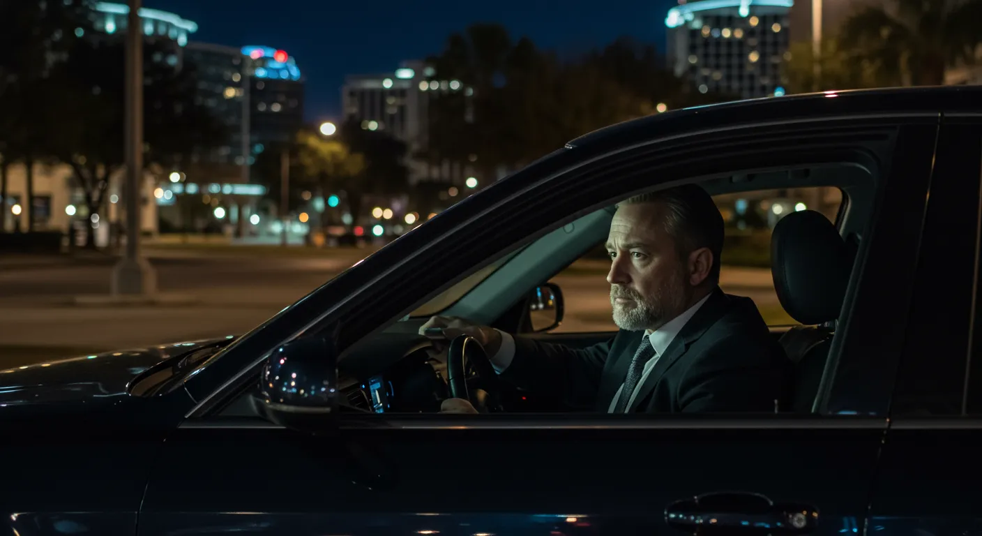 Cheating spouse investigator Orlando conducting night surveillance in Central Florida